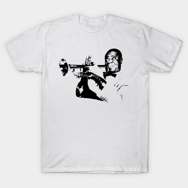 Louis Armstrong pop art portrait T-Shirt by phatvo